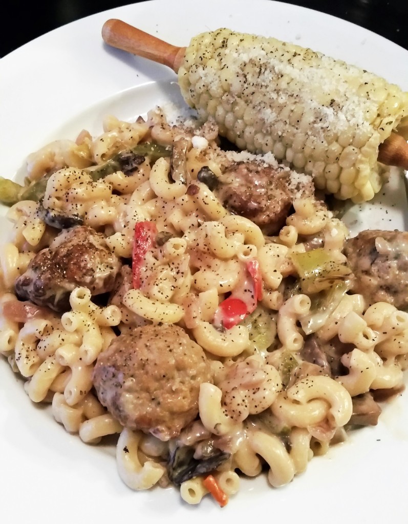 Chicken Meatball Alfredo Mac - Eat-in With YiaYia