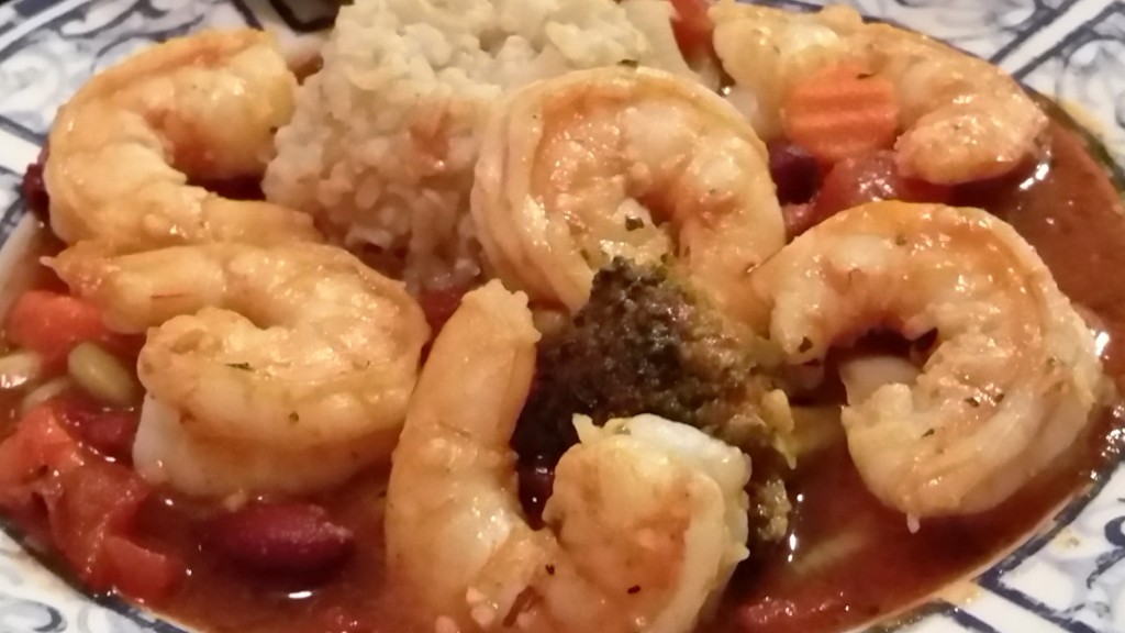 Shrimp with Vegan Jambalaya - Eat-in With YiaYia