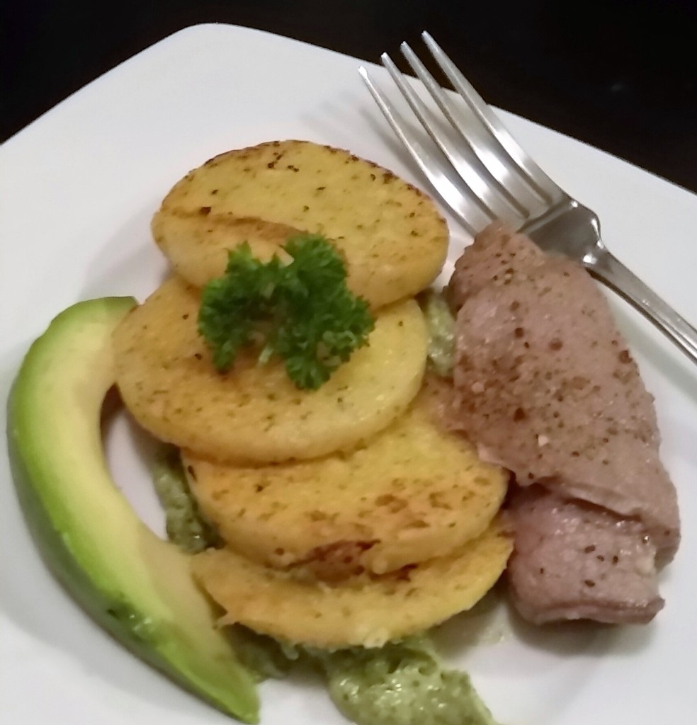 Polenta with Avocado Pesto - Eat-in WIth YiaYia