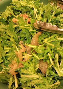 Salmon over Organic Mizuna Greens - Eat-in With YiaYia