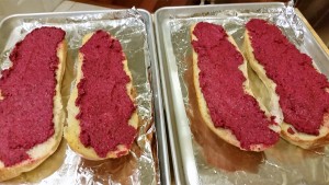 Beet Pesto & Goat Cheese Batard - EatinWithYiayYia.com
